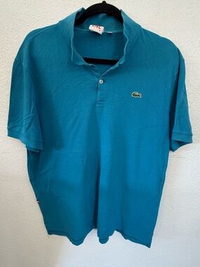 Lacoste Men’s Teal Blue Polo Shirt with Crocodile Logo